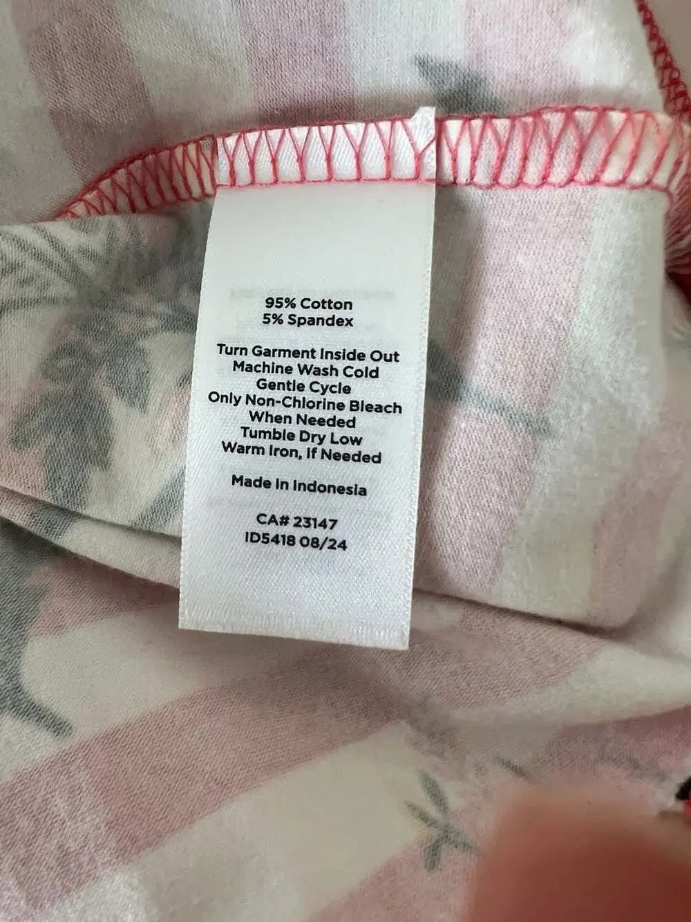 Talbots Women's 3/4 Sleeve Striped Floral Print Cotton-Spandex Tee - Picture 5 of 5